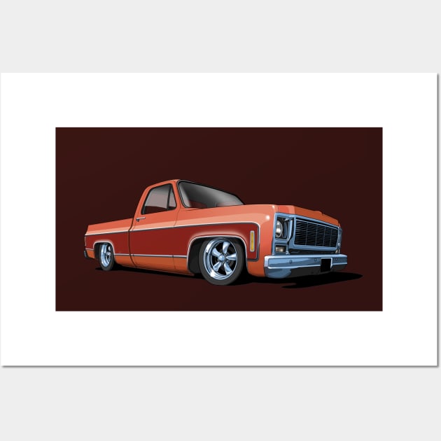 1980 Chevrolet C10 pickup in two tone red Wall Art by candcretro